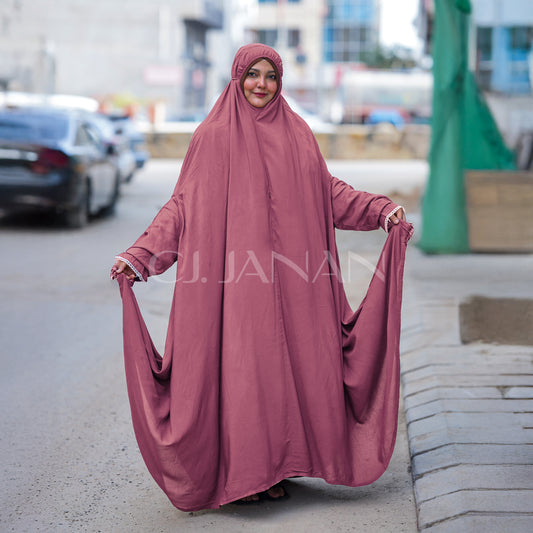 Haramain Namaz Chaddar With Front Zip (Soft Pink)