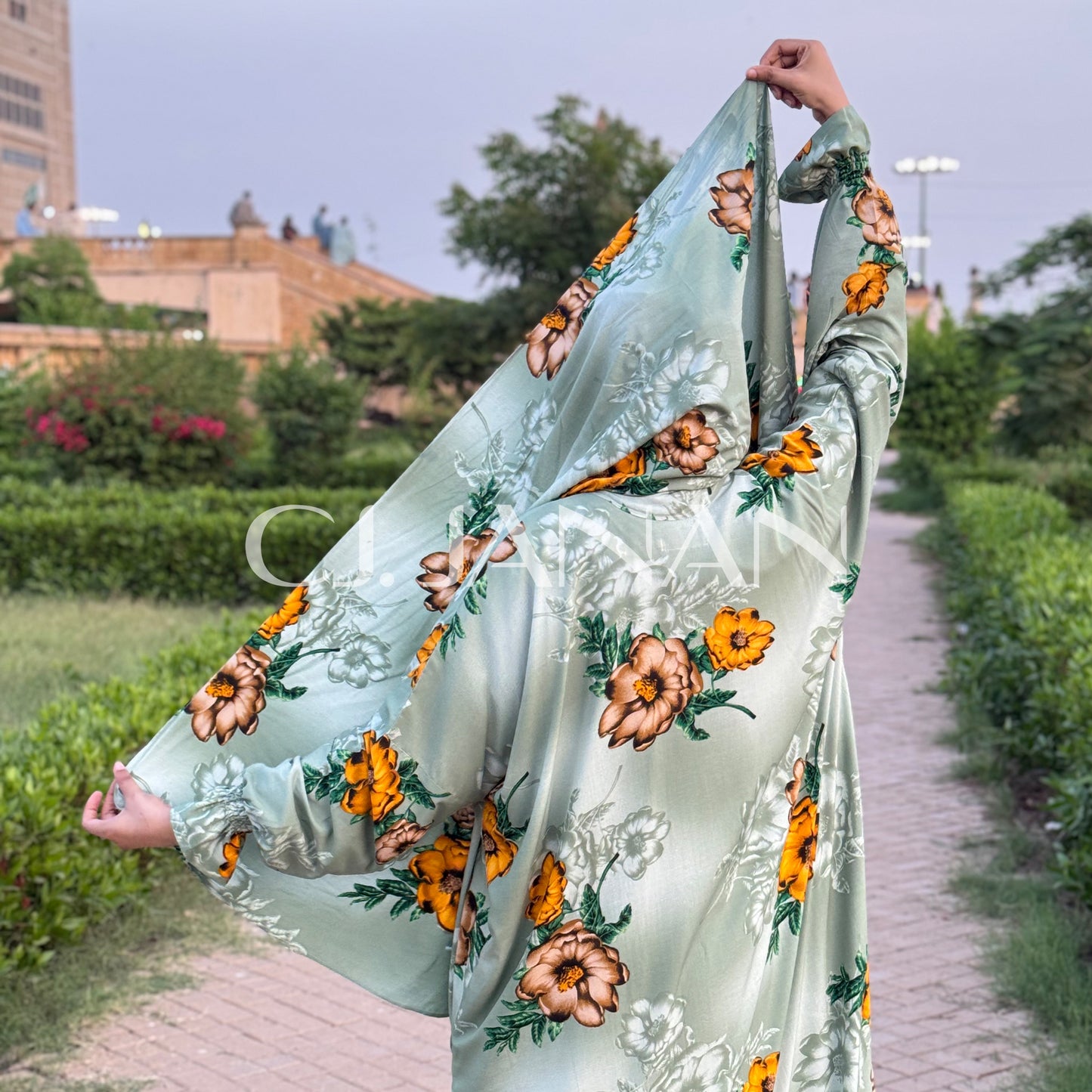 Omani Abaya Rawdah (Mint Green)