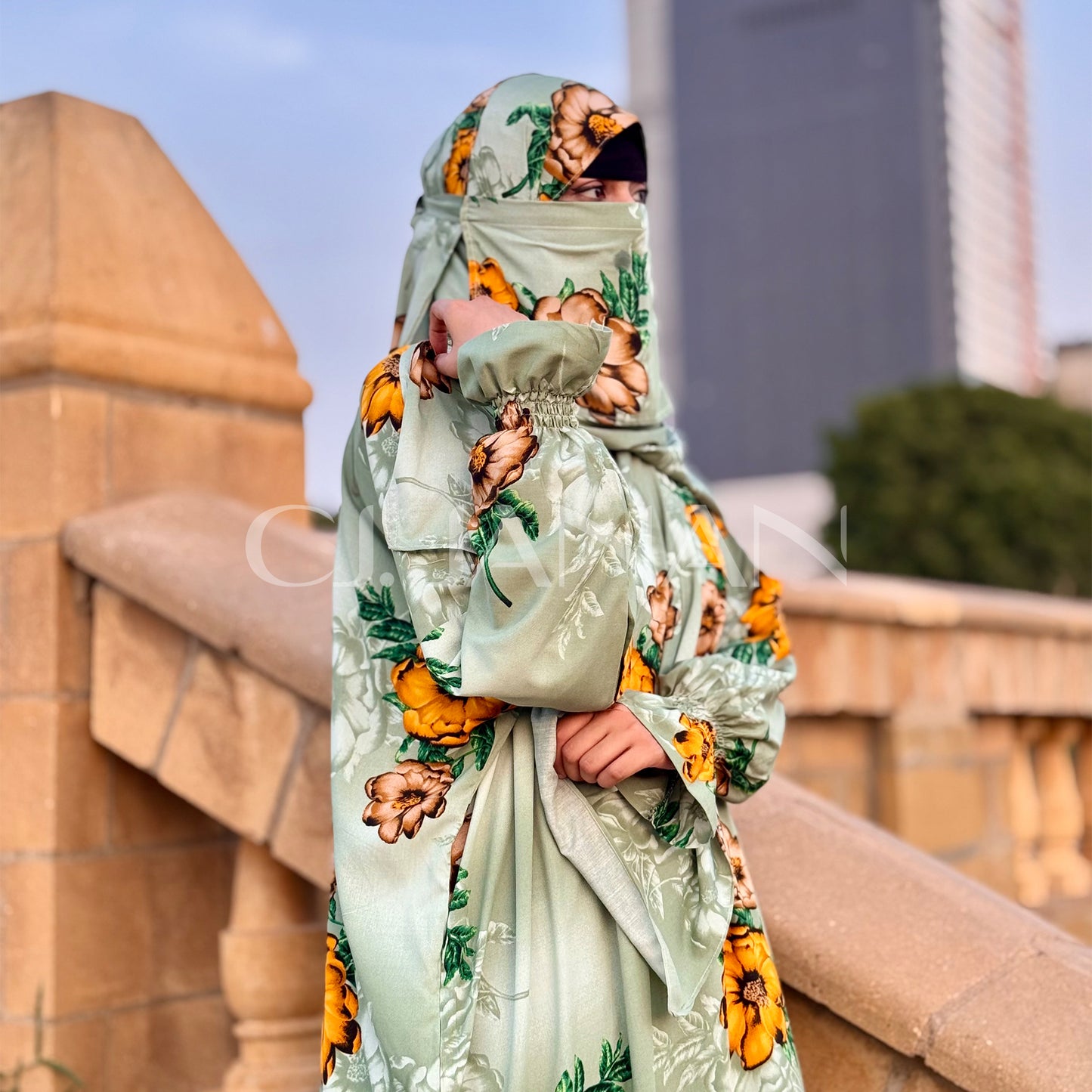 Omani Abaya Al Raha – Rawdah (Mint Green)