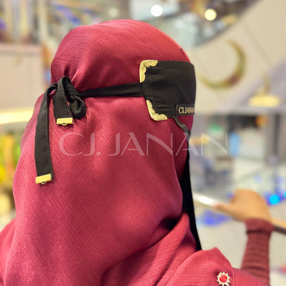 Original Saudi Niqab With 6 Sides Odd Clips – 7 Inch