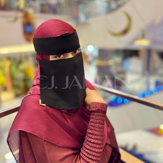 Original Saudi Niqab With 6 Sides Odd Clips – 7 Inch