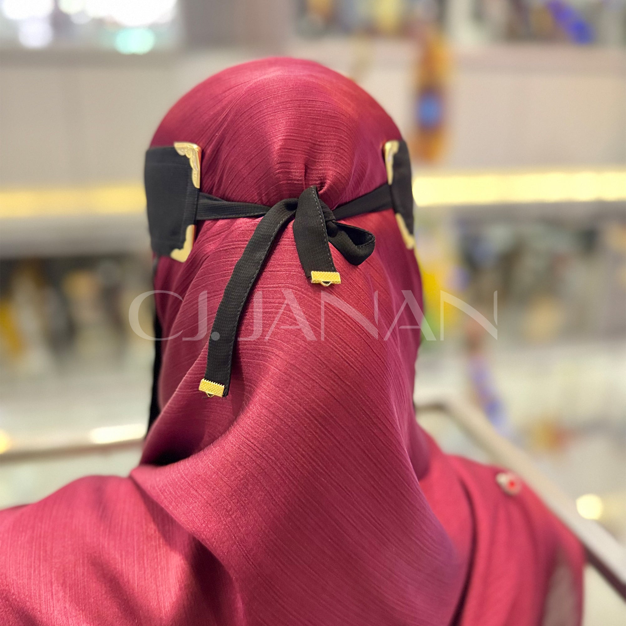 Original Saudi Niqab With 6 Sides Odd Clips – 7 Inch