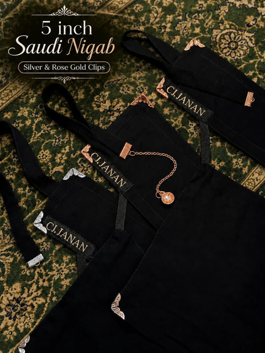 Original Saudi Niqab With 6 Sides RP Clips – 5 Inch