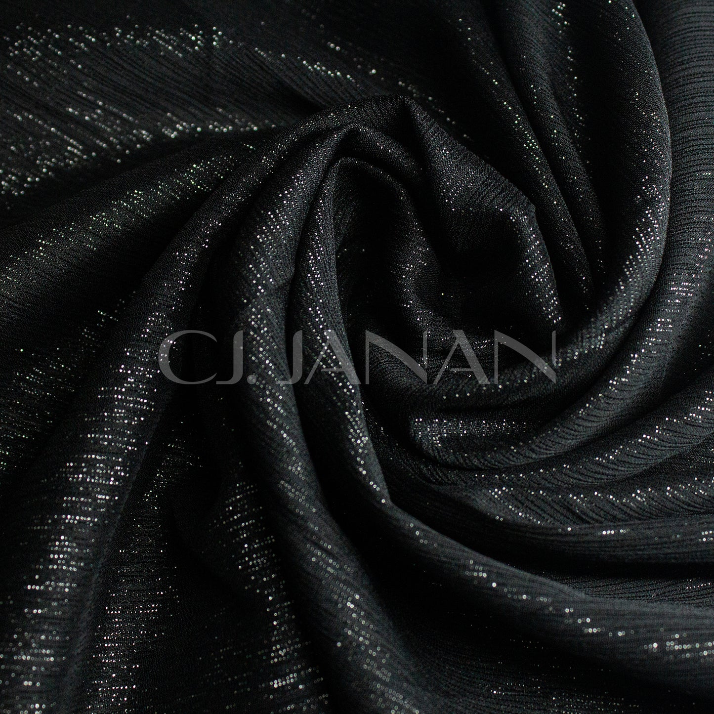 Metallic Chiffon Hijab Black