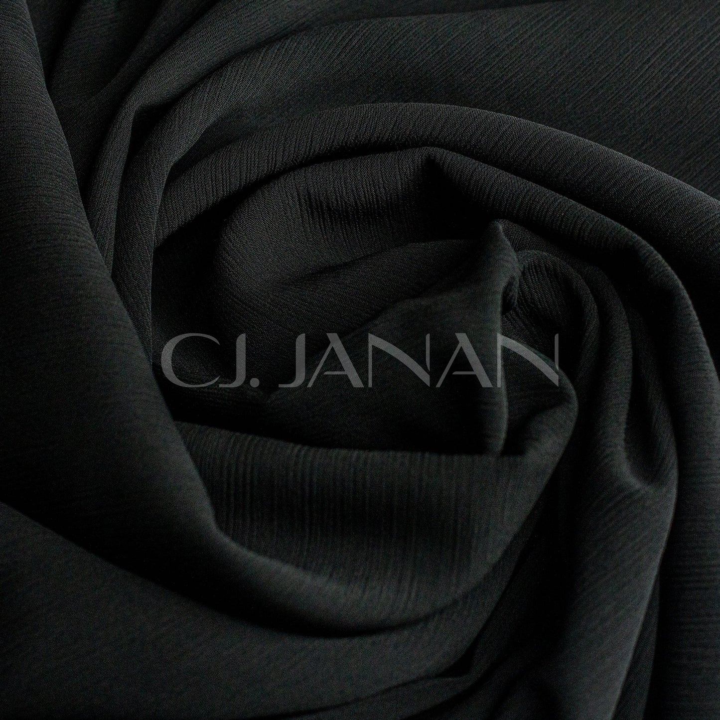 Crinkle Georgette Hijab Black 