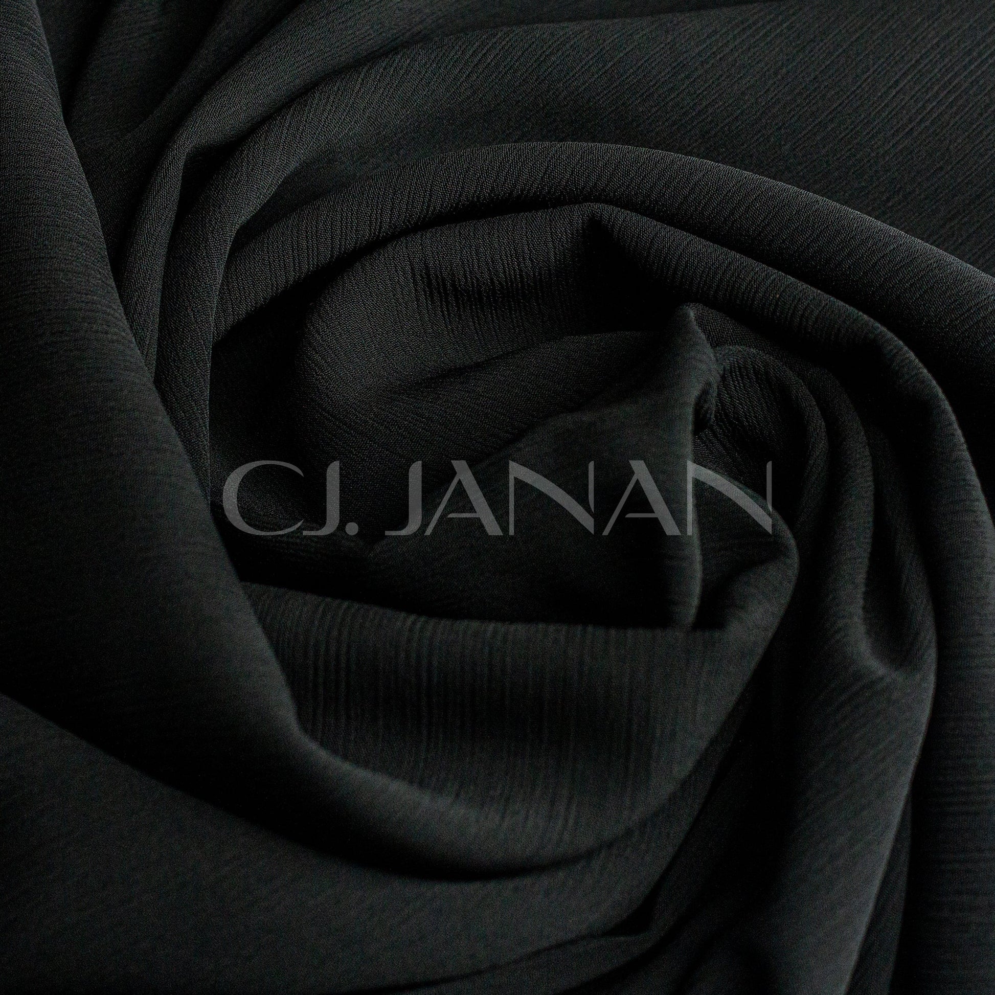 Crinkle Georgette Hijab Black 