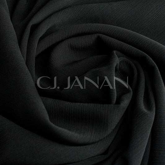 Crinkle Georgette Hijab Black 