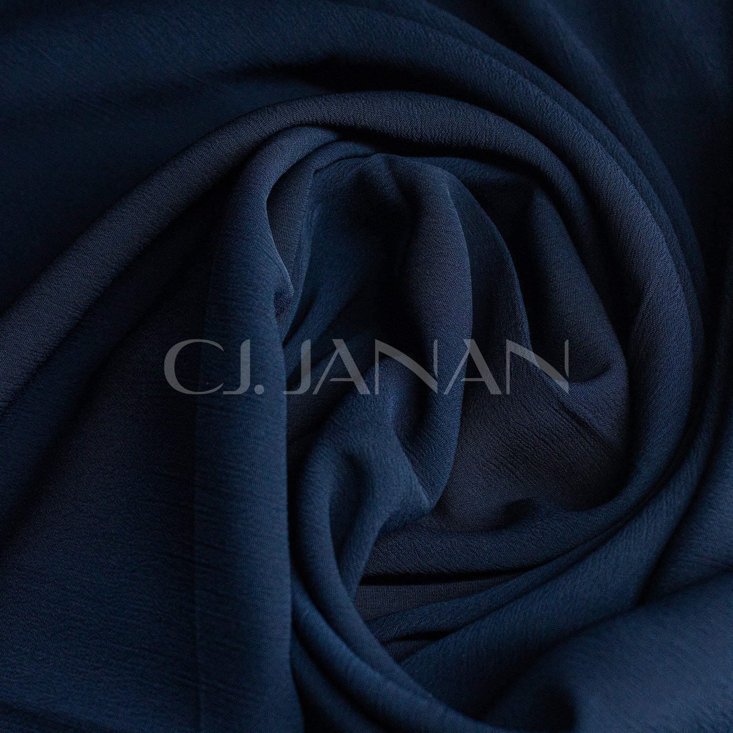 Crinkle Georgette Hijab Navy Blue 