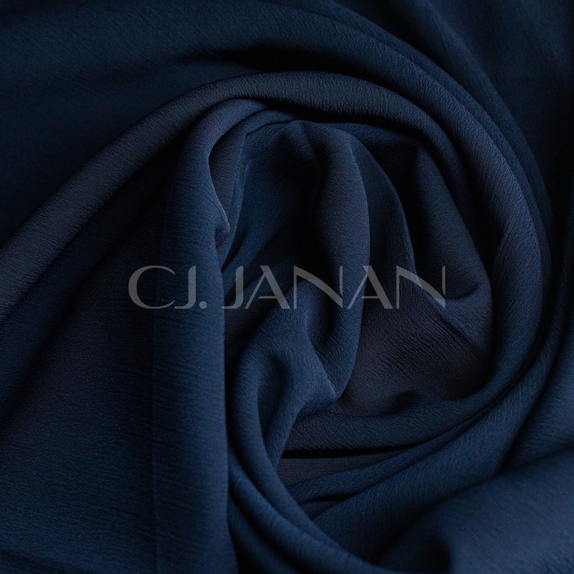 Crinkle Georgette Hijab Navy Blue 