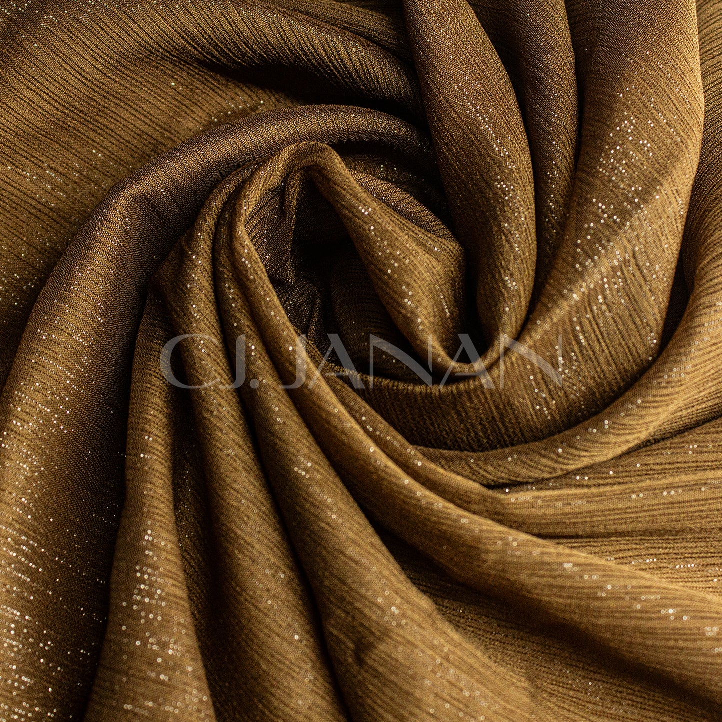 Metallic Chiffon Hijab Black