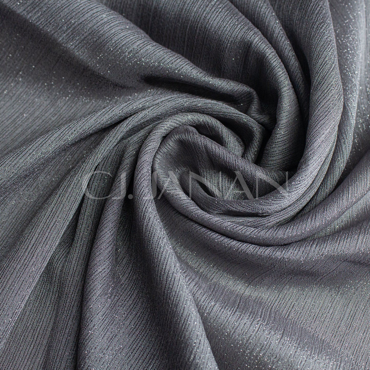 Metallic Chiffon Hijab Black