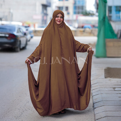 Haramain Namaz Chaddar With Front Zip (Brown)