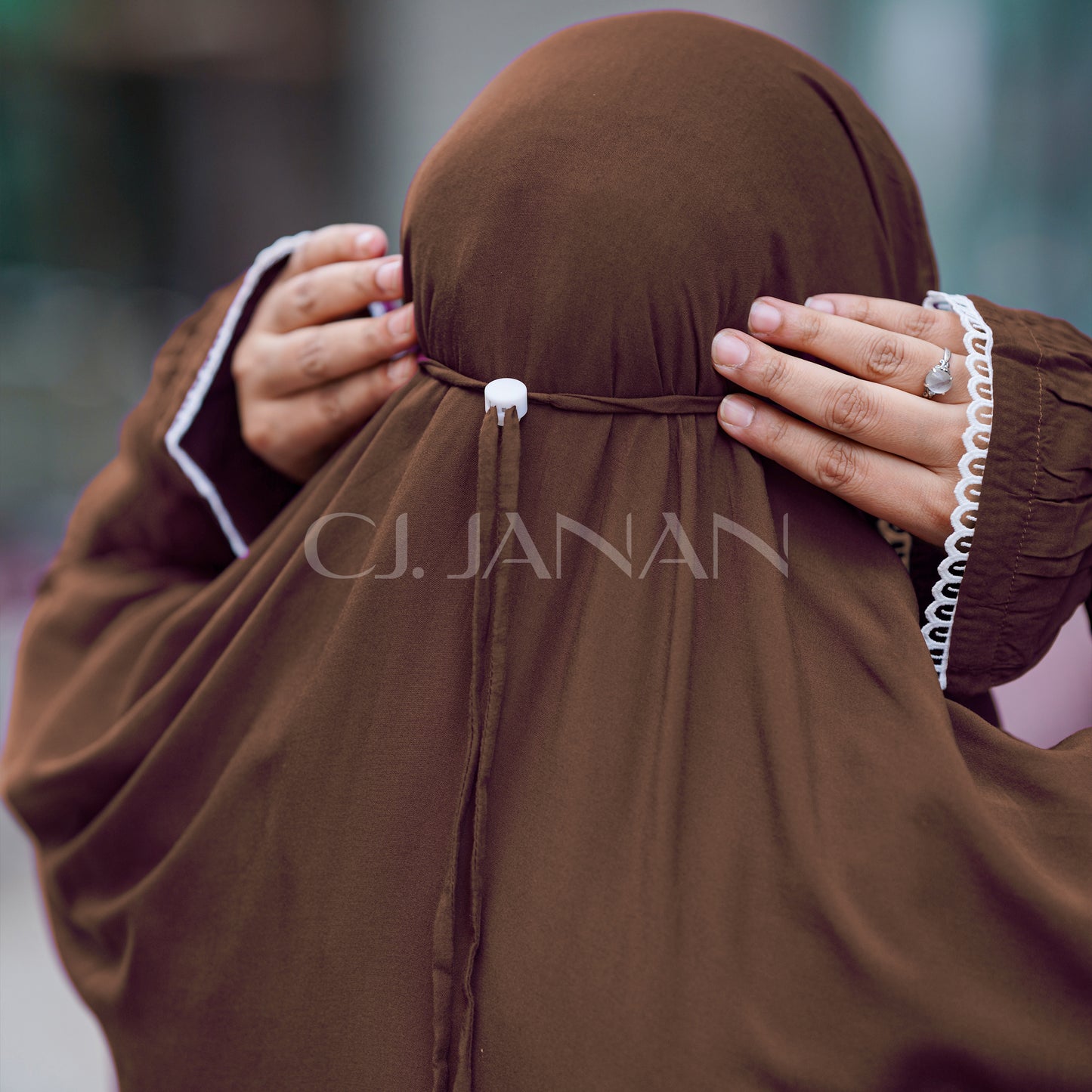 Haramain Namaz Chaddar With Front Zip (Brown)