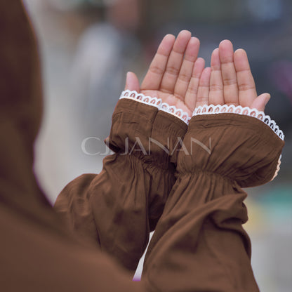 Haramain Namaz Chaddar With Front Zip (Brown)