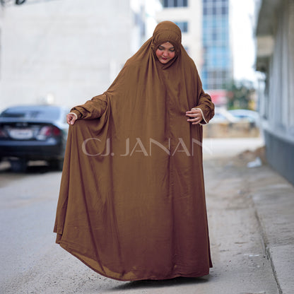 Haramain Namaz Chaddar With Front Zip (Brown)
