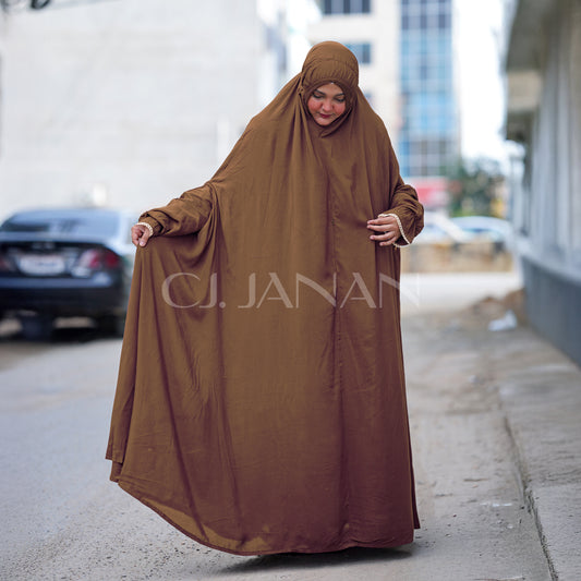 Haramain Namaz Chaddar With Front Zip (Brown)