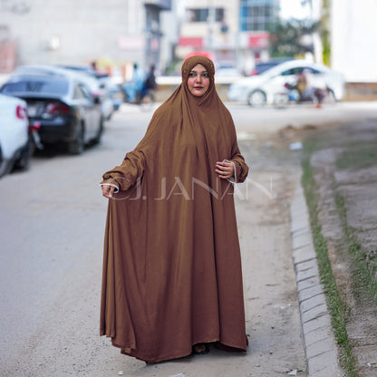 Haramain Namaz Chaddar With Front Zip (Brown)