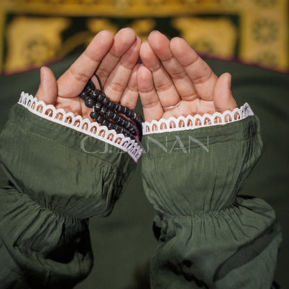 Haramain Namaz Chaddar With Front Zip (Olive Green)