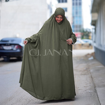 Haramain Namaz Chaddar With Front Zip (Olive Green)