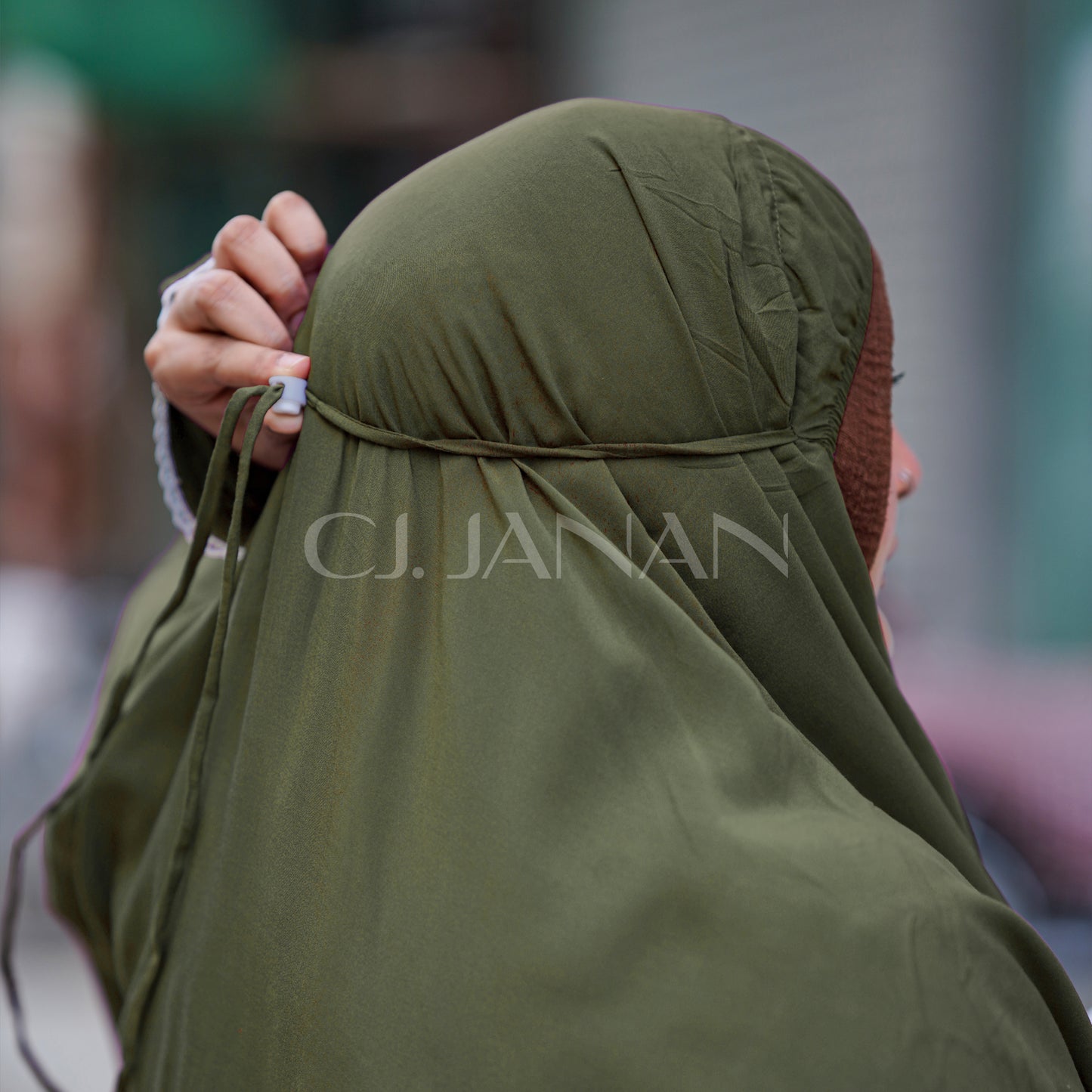 Haramain Namaz Chaddar With Front Zip (Olive Green)