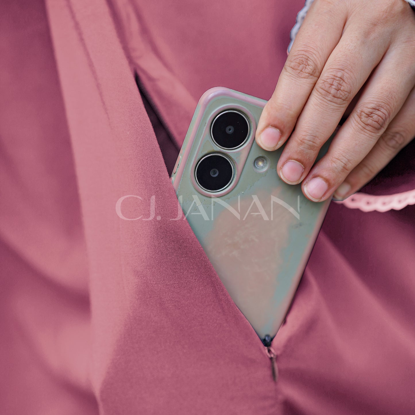 Haramain Namaz Chaddar With Front Zip (Soft Pink)