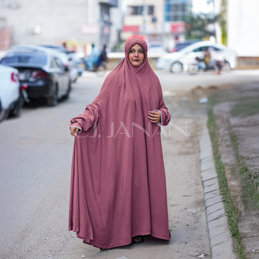 Haramain Namaz Chaddar With Front Zip (Soft Pink)