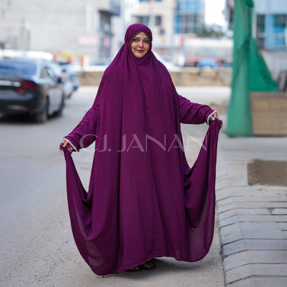 Haramain Namaz Chaddar With Front Zip (Deep Plum Purple)