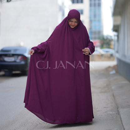 Haramain Namaz Chaddar With Front Zip (Deep Plum Purple)