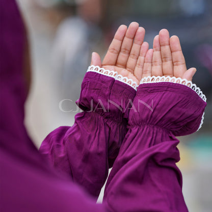 Haramain Namaz Chaddar With Front Zip (Deep Plum Purple)