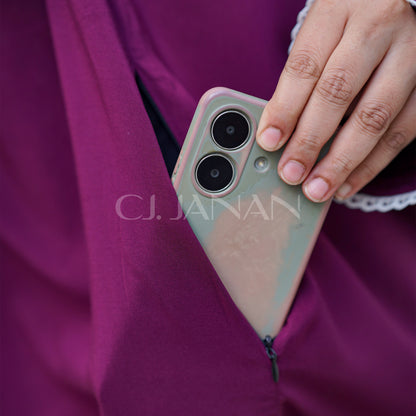 Haramain Namaz Chaddar With Front Zip (Deep Plum Purple)