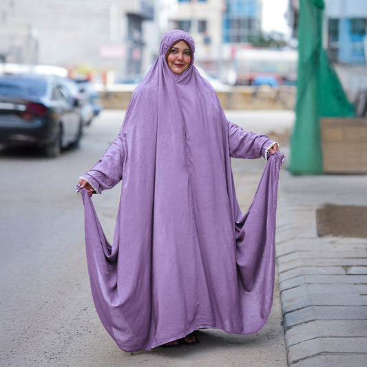 Haramain Namaz Chaddar With Front Zip (Light Lilac Purple)