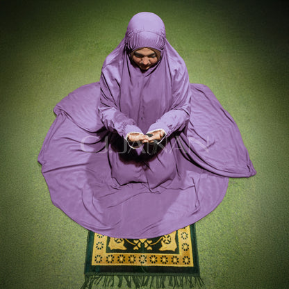 Haramain Namaz Chaddar With Front Zip (Light Lilac Purple)