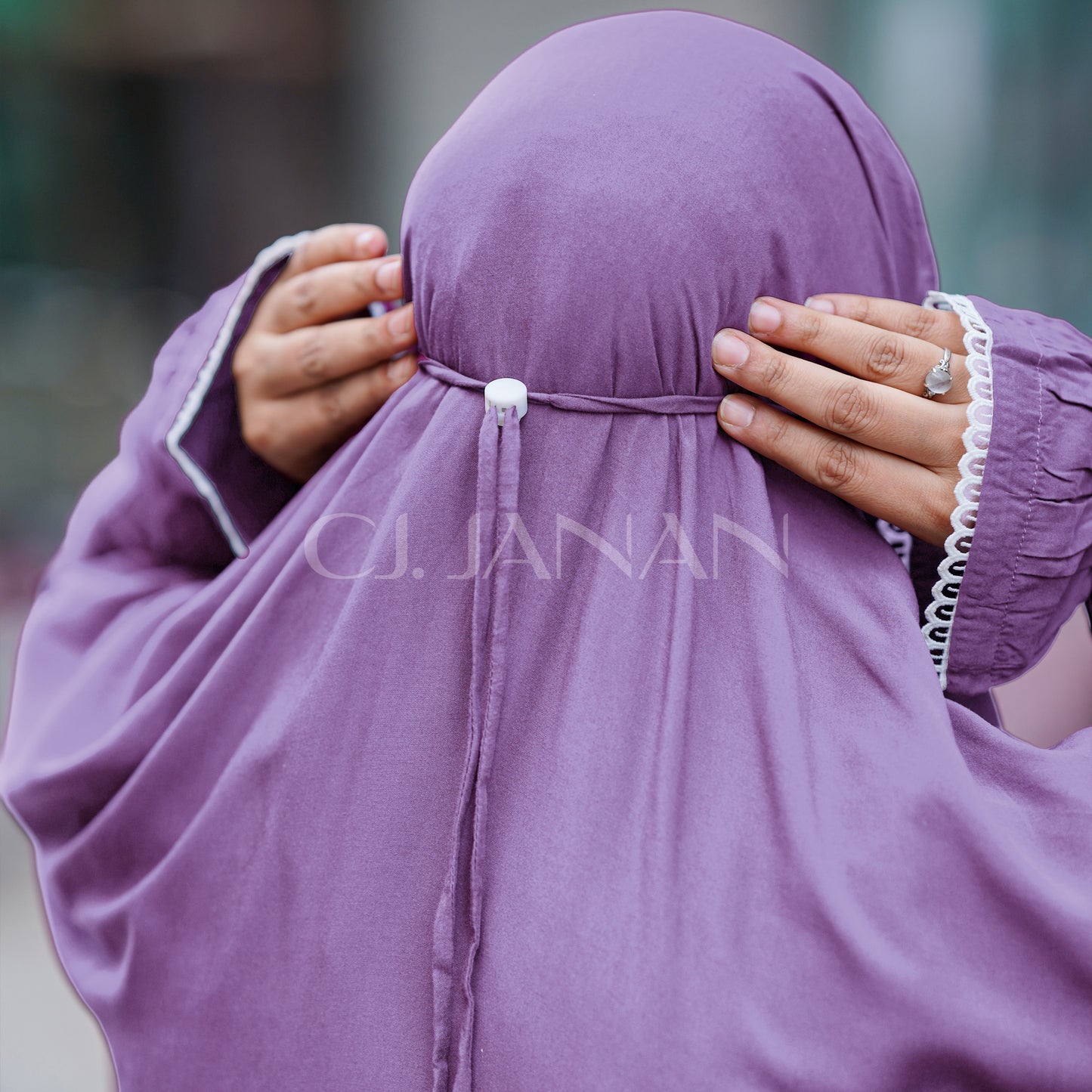Haramain Namaz Chaddar With Front Zip (Light Lilac Purple)