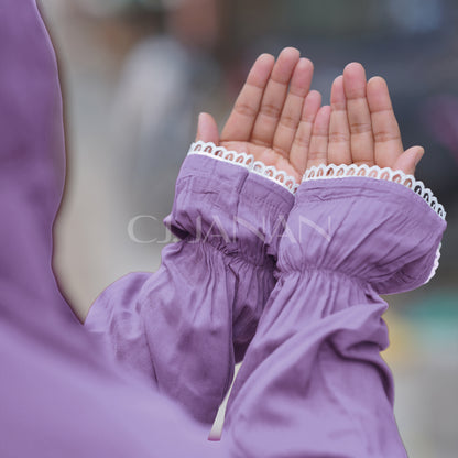 Haramain Namaz Chaddar With Front Zip (Light Lilac Purple)