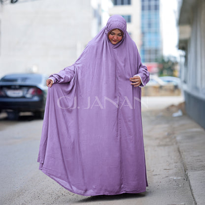 Haramain Namaz Chaddar With Front Zip (Light Lilac Purple)