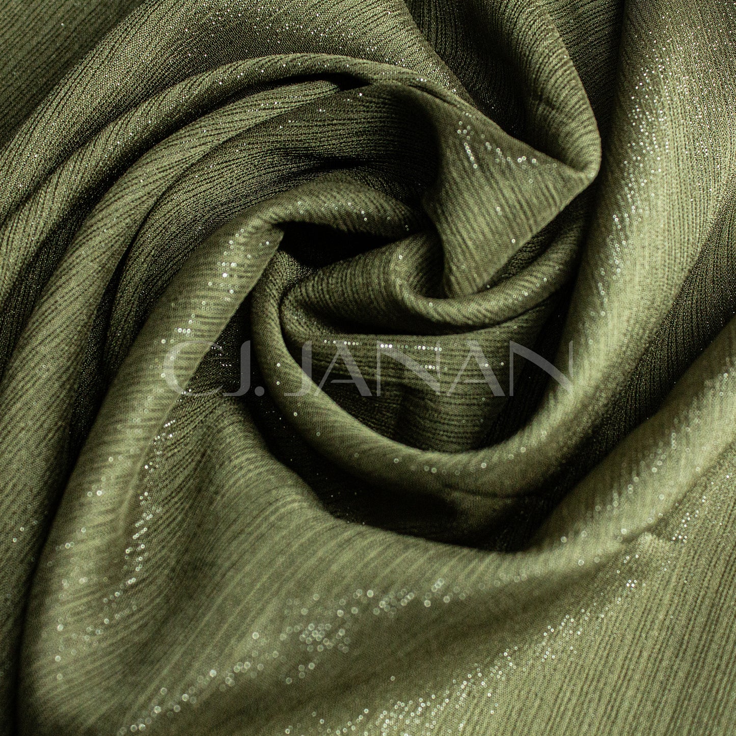 Metallic Chiffon Hijab Black