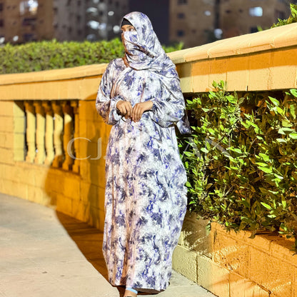 Omani Abaya Al Raha - Reem (Lavender Marble)