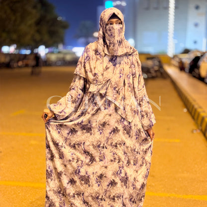 Omani Abaya Al Raha - Reem (Lavender Marble)