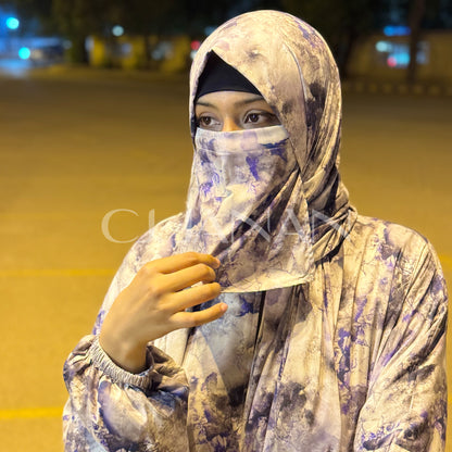 Omani Abaya Al Raha - Reem (Lavender Marble)