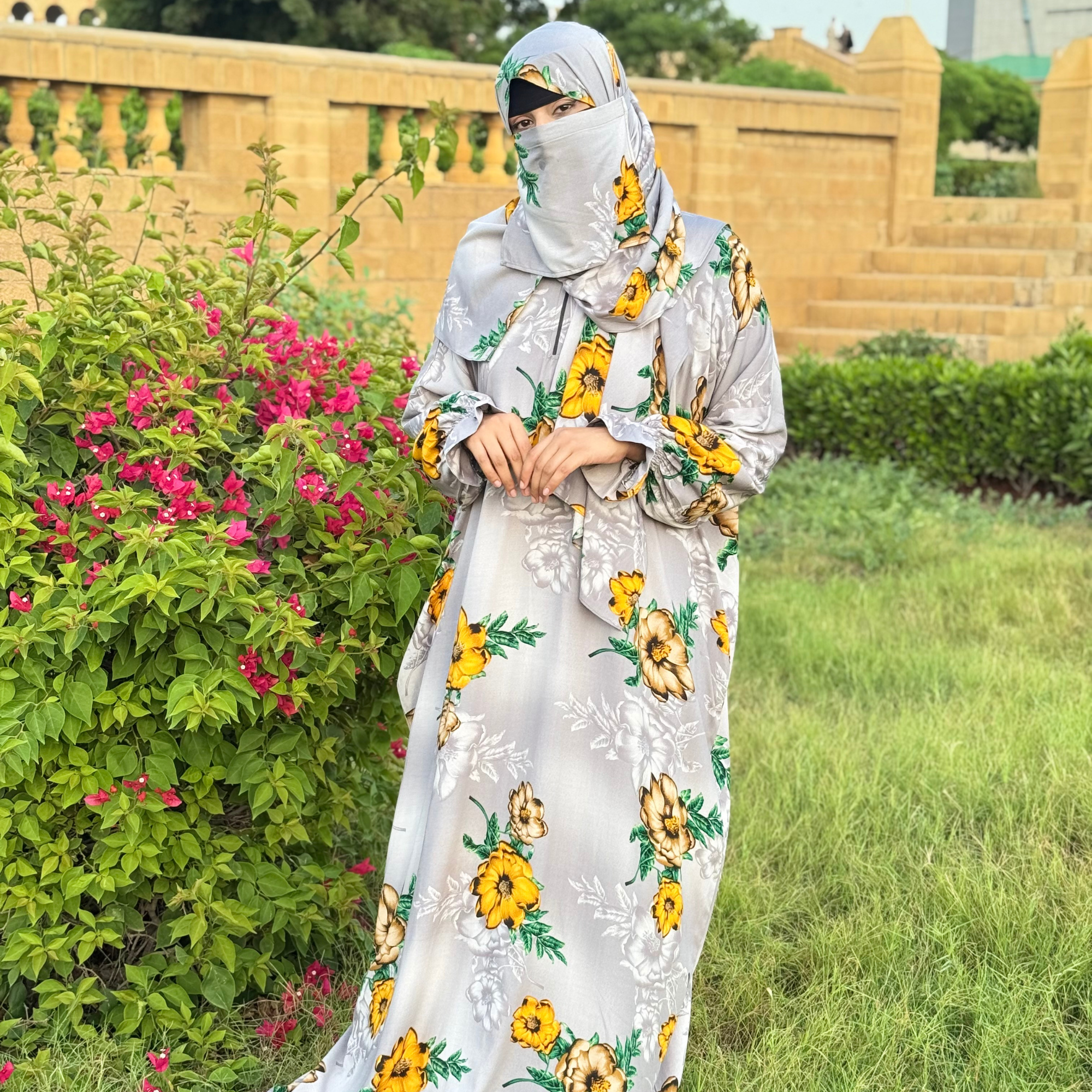 Omani Abaya Al Raha – Bahar (Grey)