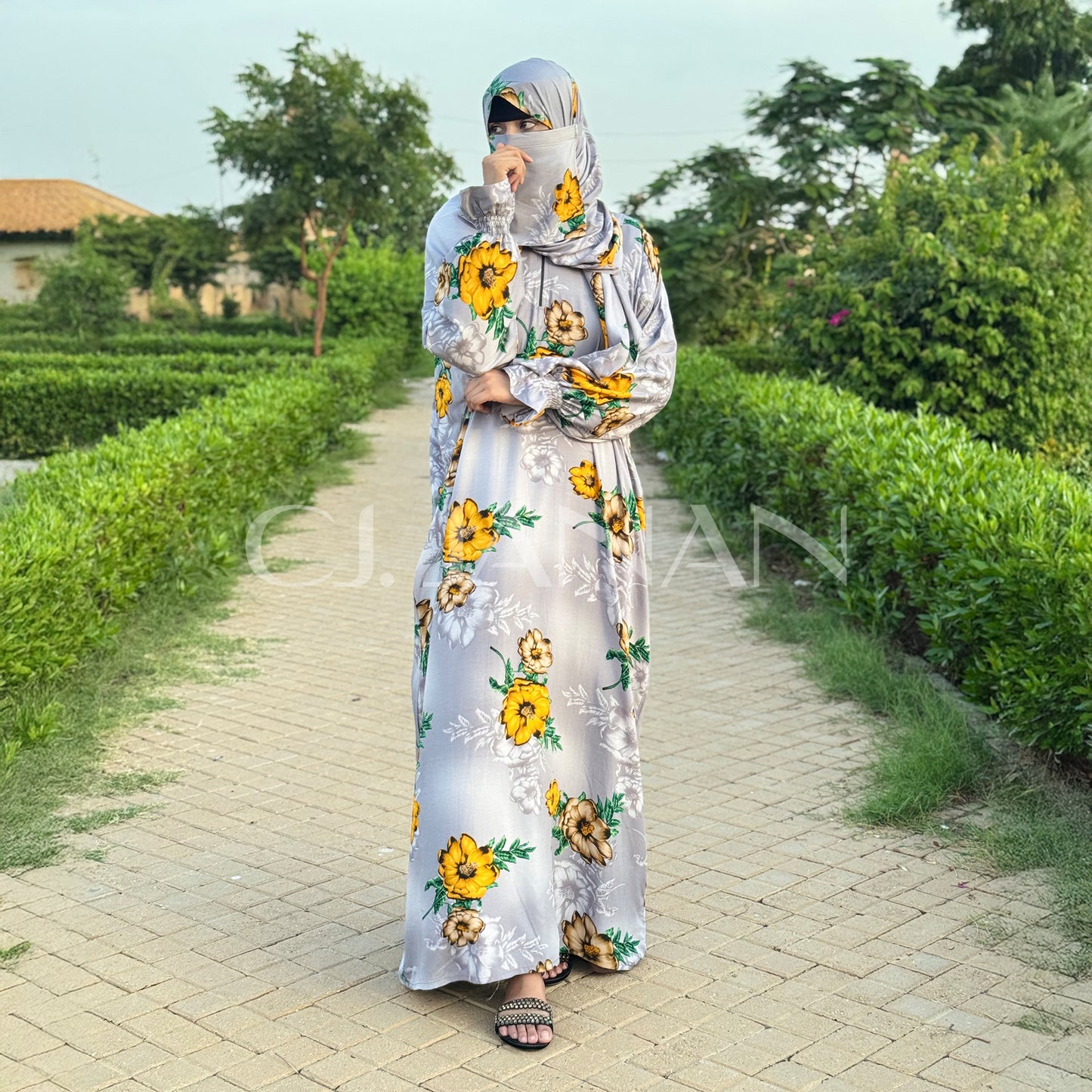 Omani Abaya Al Raha – Bahar (Grey)