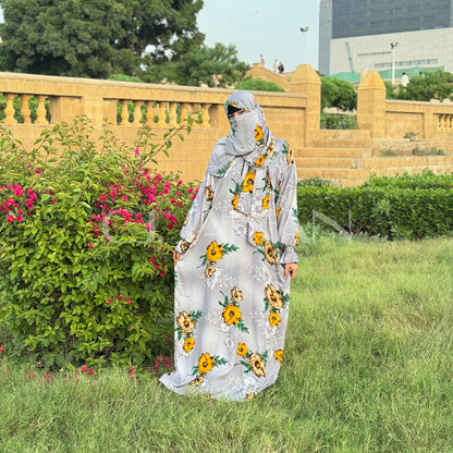 Omani Abaya Al Raha – Bahar (Grey)