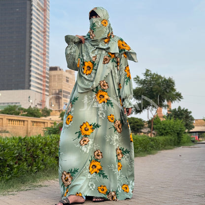 Omani Abaya Al Raha – Rawdah (Mint Green)