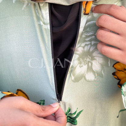 Omani Abaya Al Raha – Rawdah (Mint Green)