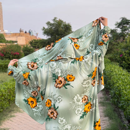 Omani Abaya Al Raha – Rawdah (Mint Green)