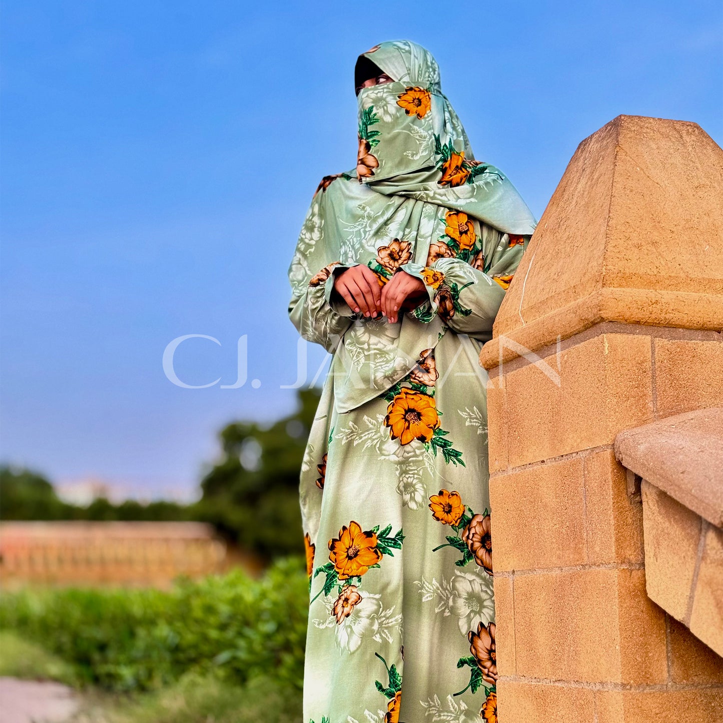 Omani Abaya Al Raha – Rawdah (Mint Green)
