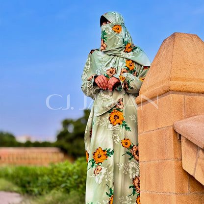 Omani Abaya Al Raha – Rawdah (Mint Green)