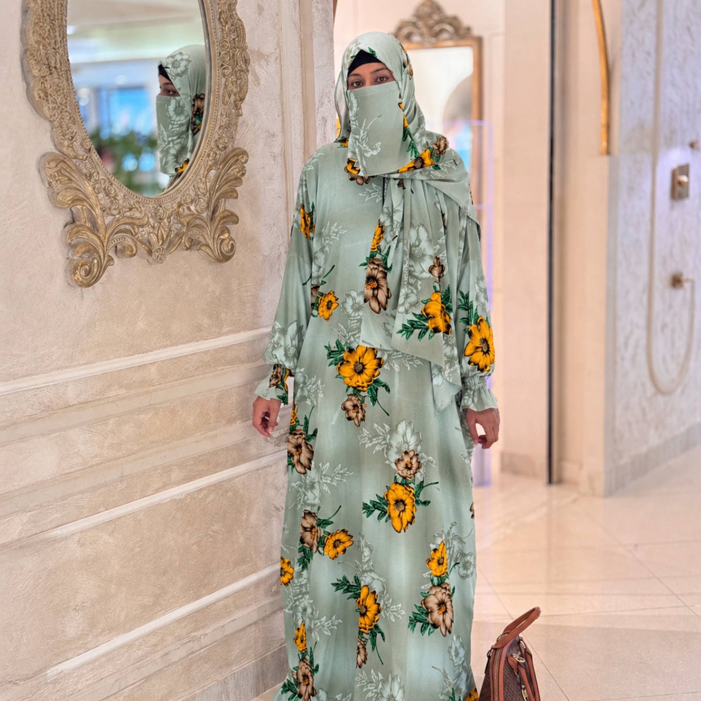 Omani Abaya Rawdah (Mint Green)