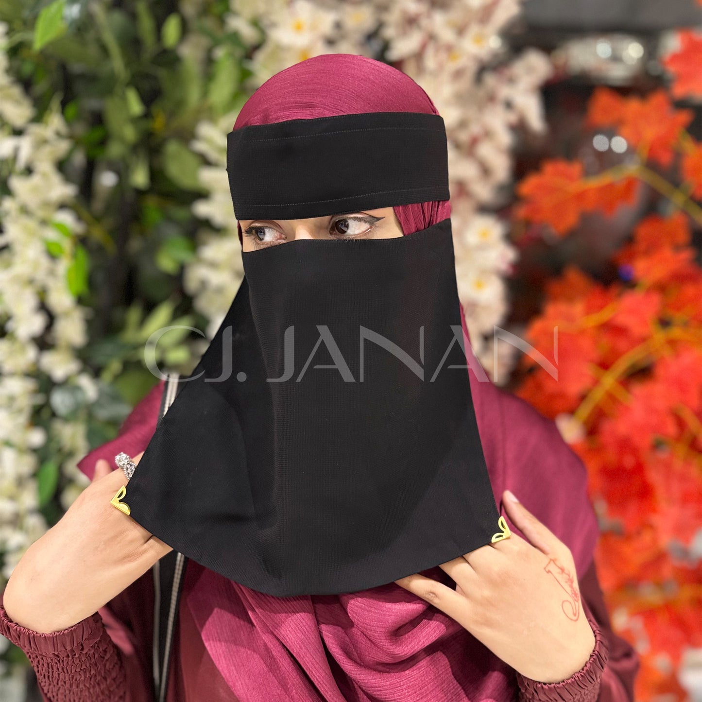 Original Saudi Niqab With 6 Sides Twinkle Clips