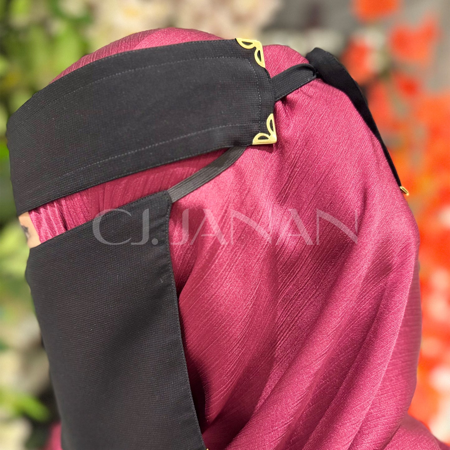 Original Saudi Niqab With 6 Sides Twinkle Clips – 7 Inch